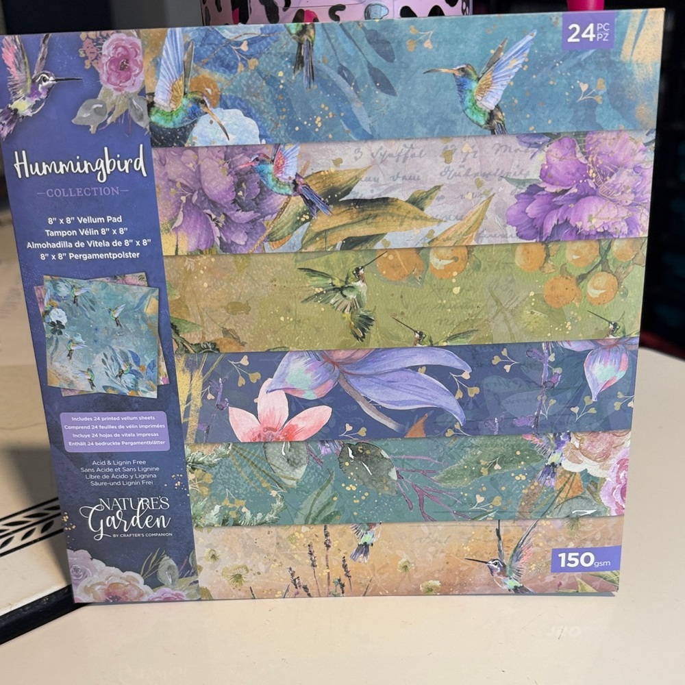 Crafters Companion Hummingbird Collection 8x8 Vellum Pad